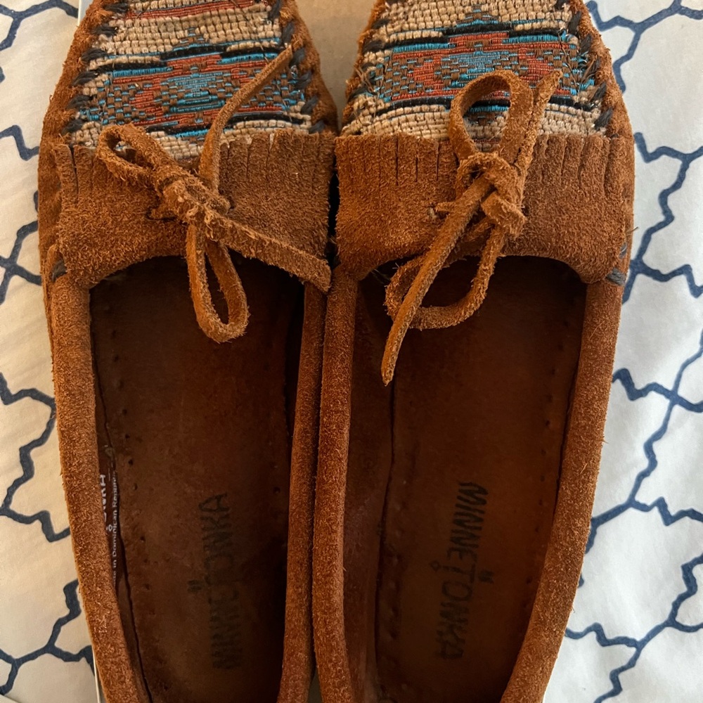 Minnetonka Brown Suede Moccasins